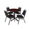 Kobe Kobe Round Table & Chair Set, Wood, Metal, Vinyl Top, Mahogany TKB30RNDMH29BK - alternate 1
